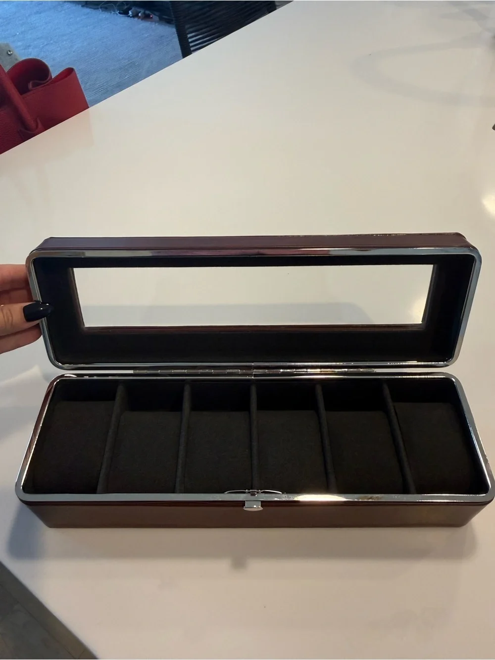 Chic Brown Leather Watch Storage Case